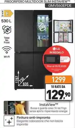 Unieuro LG FRIGORIFERO MULTIDOOR SLIM INSTAVIEW GMV860EPDE offerta