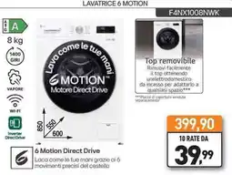 Unieuro LG LAVATRICE 6 MOTION F4NX1008NWK offerta