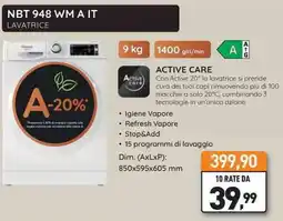 Unieuro Hotpoint ARISTON NBT 948 WM A IT LAVATRICE offerta