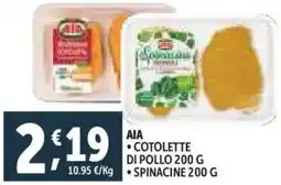 Deco Supermercati Aia cotolette di pollo spinacine offerta