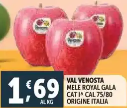 Deco Supermercati Val venosta mele royal gala cat i cal 75/80 origine italia offerta