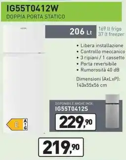 Unieuro IGNIS IG55T0412W DOPPIA PORTA STATICO offerta