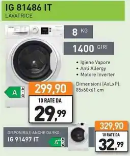 Unieuro IGNIS IG 81486 IT LAVATRICE offerta