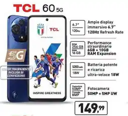 Unieuro TCL 60 5G offerta
