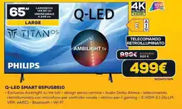 Euronics PHILIPS Q-LED SMART 65PUS8510 offerta