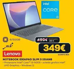 Euronics Lenovo NOTEBOOK IDEAPAD SLIM 3 15IAN8 offerta