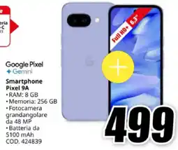 MediaWorld Google Pixel Gemini Smartphone Pixel 9A offerta