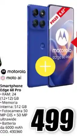 MediaWorld motorola Smartphone Edge 60 Pro offerta