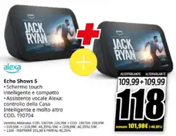 MediaWorld alexa Echo Shows 5 offerta