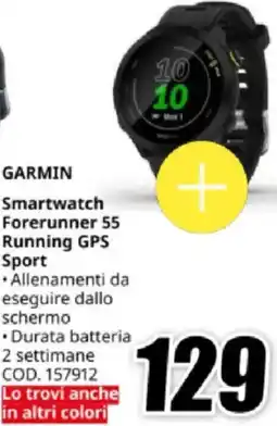 MediaWorld GARMIN Smartwatch Forerunner 55 Running GPS Sport offerta