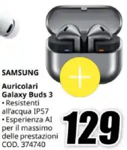 MediaWorld SAMSUNG Auricolari Galaxy Buds 3 offerta