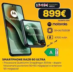 Euronics motorola SMARTPHONE RAZR 60 ULTRA offerta