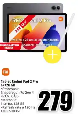 MediaWorld Xiaomi Tablet Redmi Pad 2 Pro 6+128 GB offerta