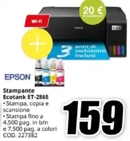MediaWorld EPSON Stampante Ecotank ET-2865 offerta