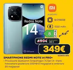 Euronics xiaomi SMARTPHONE REDMI NOTE 14 PRO+ offerta