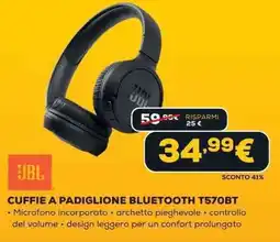 Euronics JBL CUFFIE A PADIGLIONE BLUETOOTH T570BT offerta