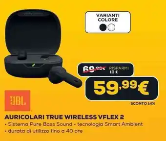 JBL AURICOLARI TRUE WIRELESS VFLEX 2