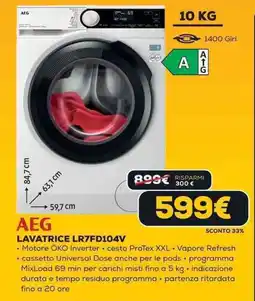 Euronics AEG LAVATRICE LR7FD104V offerta
