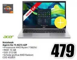 MediaWorld acer Notebook Aspire Go 15 AG15-42P offerta