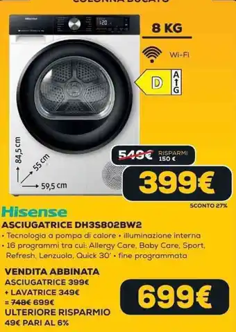 Hisense ASCIUGATRICE DH3S802BW2