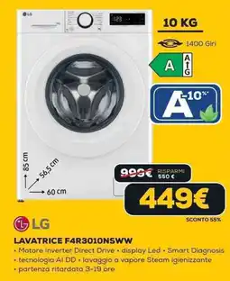 Euronics LG LAVATRICE F4R3010NSWW offerta