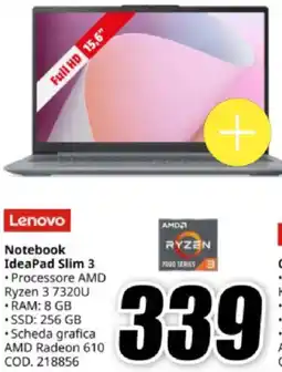MediaWorld Lenovo Notebook IdeaPad Slim 3 offerta