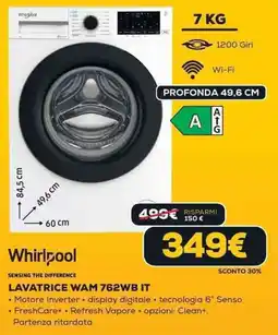Euronics Whirlpool LAVATRICE WAM 762WB IT offerta