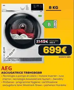 Euronics AEG ASCIUGATRICE TR8HGBG8B offerta