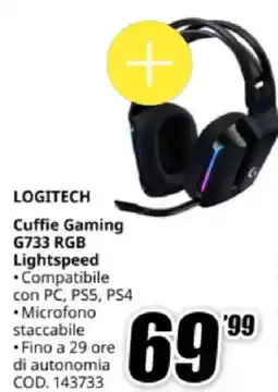 MediaWorld LOGITECH Cuffie Gaming G335 RGB Lightspeed offerta