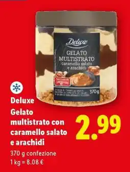 Lidl Deluxe Gelato multistrato con caramello salato e arachidi offerta
