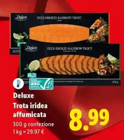 Lidl Deluxe Trota iridea affumicata offerta