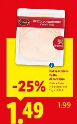 Lidl Dal Salumiere Petto di tacchino offerta