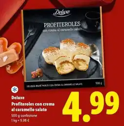 Lidl Deluxe Profiteroles con crema al caramello salato offerta