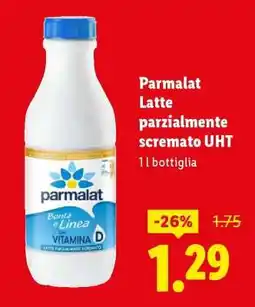 Lidl Parmalat Latte parzialmente scremato UHT offerta