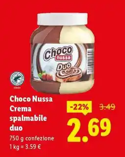 Lidl Choco Nussa Crema spalmabile duo offerta