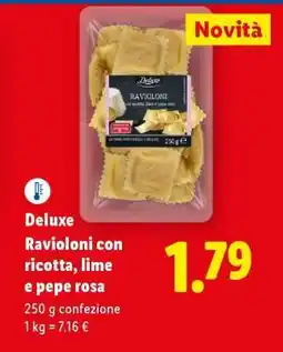 Lidl Deluxe Ravioloni con ricotta, lime e pepe rosa offerta
