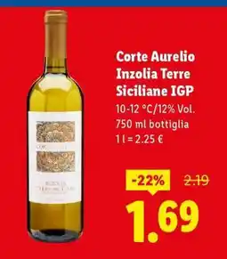 Lidl Corte Aurelio Inzolia Terre Siciliane IGP offerta