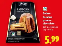Lidl Deluxe Pandoro panna e cioccolato offerta