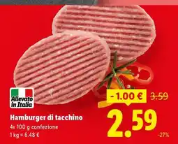 Lidl Hamburger Di Tacchino offerta