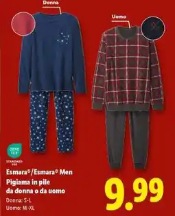 Lidl Esmara /Esmara Men Pigiama in pile da donna o da uomo offerta
