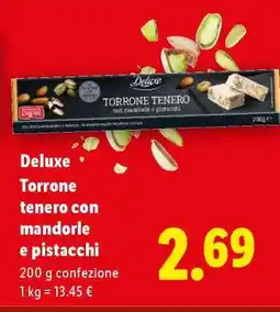 Lidl Deluxe Torrone tenero con mandorle e pistacchi offerta