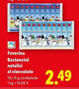 Lidl Favorina Bastoncini natalizi al cioccolato offerta