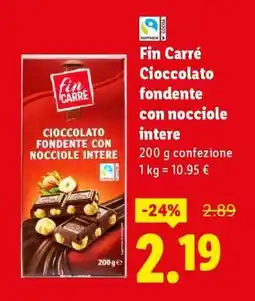 Lidl Fin Carré Cioccolato fondente con nocciole intere offerta