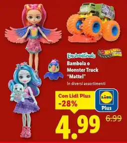 Lidl Bambola o Monster Truck 'Mattel' offerta