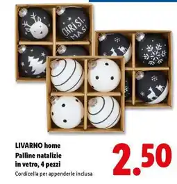 Lidl LIVARNO home Palline natalizie in vetro, 4 pezzi offerta
