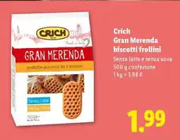 Lidl Crich Gran Merenda biscotti frollini offerta
