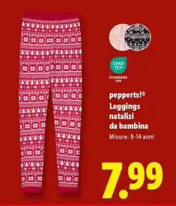Lidl pepperts! Leggings natalizi da bambina offerta