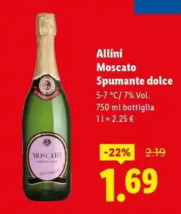 Lidl Allini Moscato Spumante dolce offerta