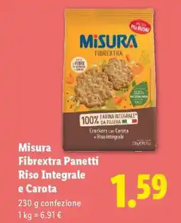 Lidl Misura Fibrextra Panetti Riso Integrale e Carota offerta