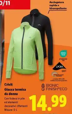 Lidl Crivit Giacca termica da donna offerta